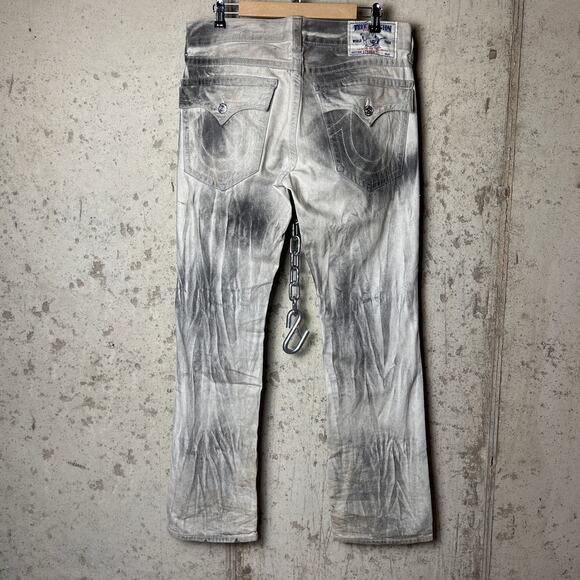 True Religion World Tour Kiss Of Death Wash 33" Cotton Straight Fit Jeans - Picture 2 of 8